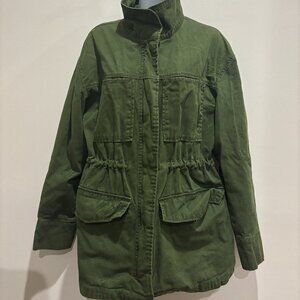 Universal Thread Army green Lined Utility jacket w/fitted waist, sz Large